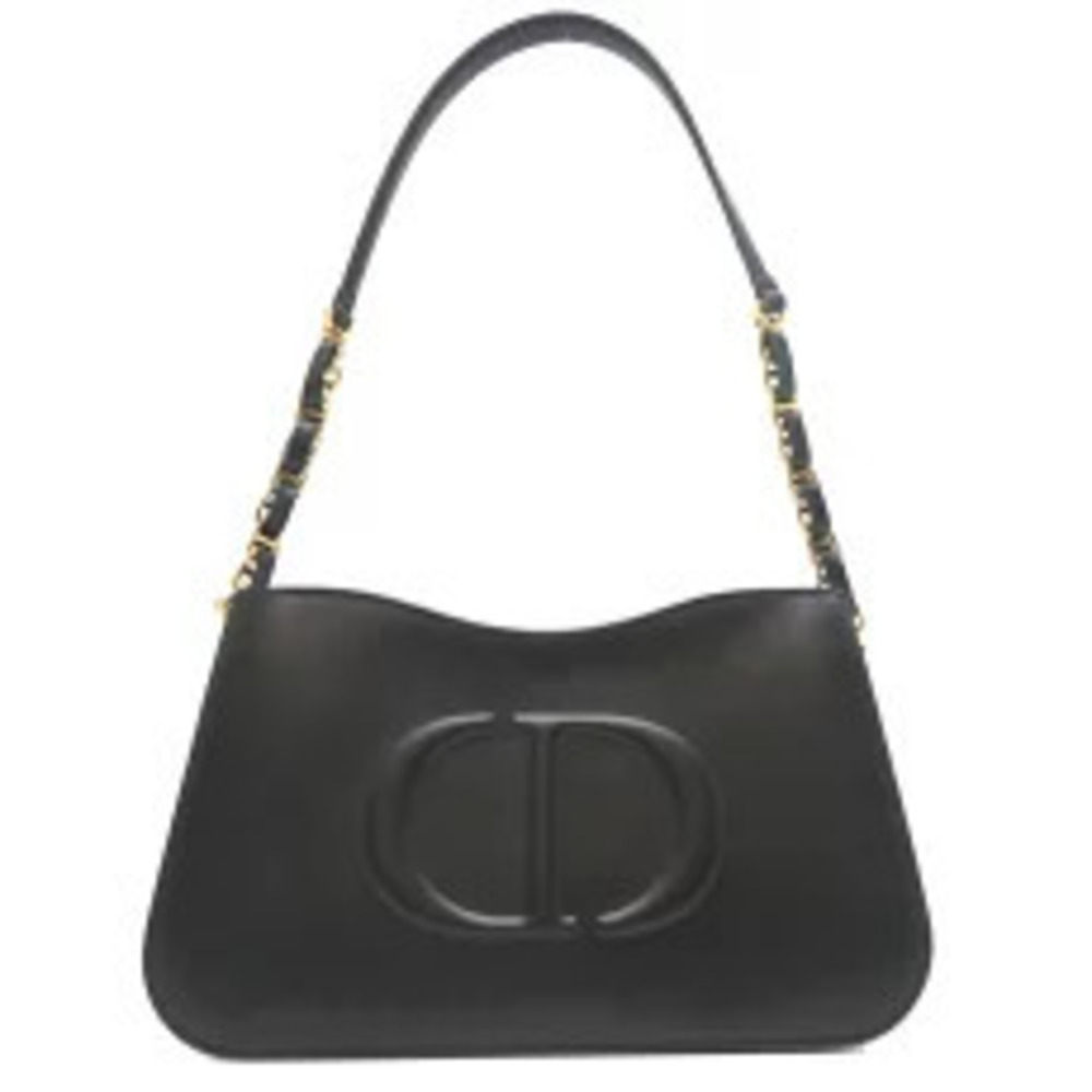 Christian Dior CD Shoulder Bag Leather Black